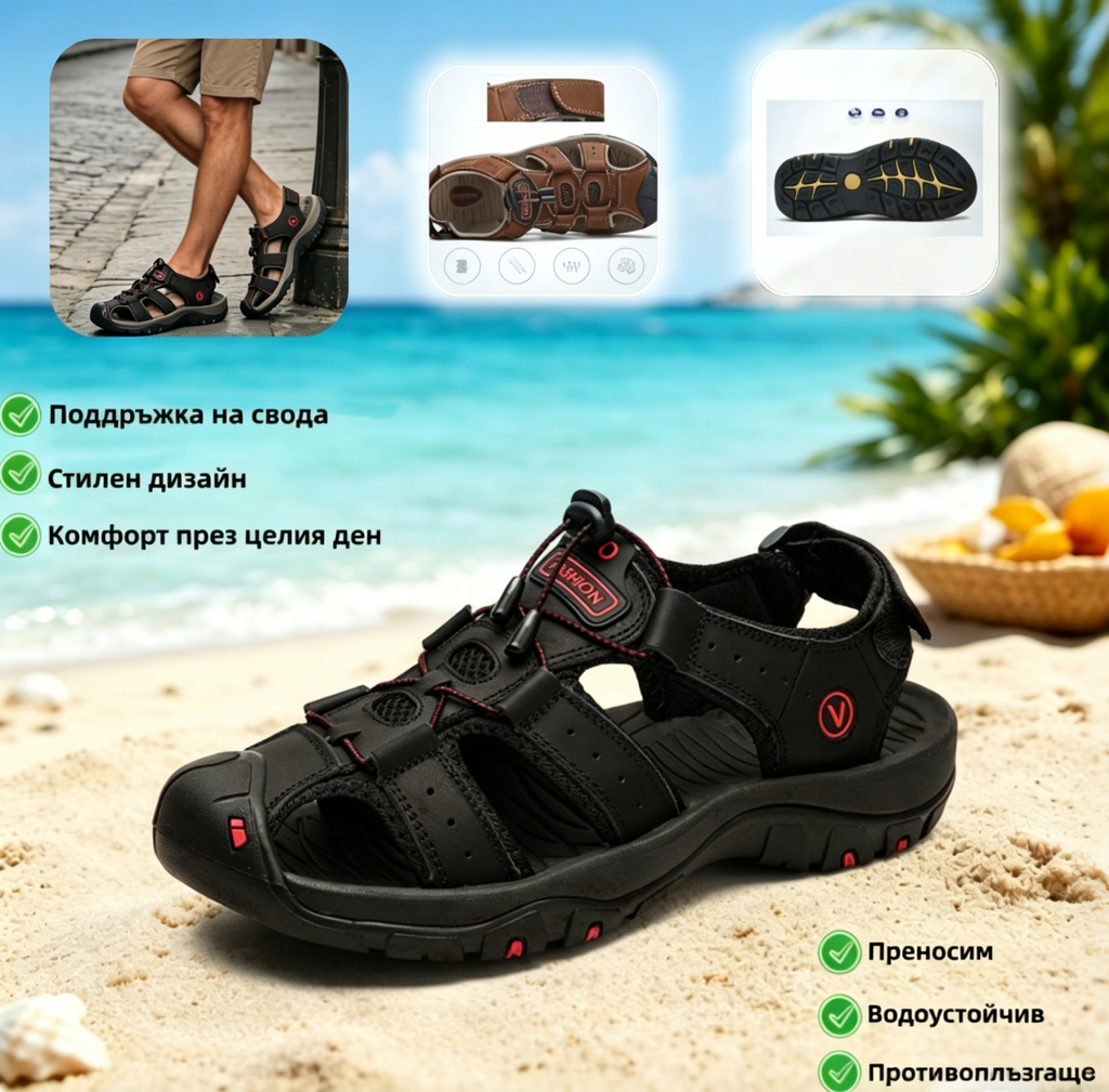【⏰¡60% de descuento hoy! ¡No te lo pierdas!】Nuevas sandalias de cuero cómodas 2026✅ Diseño de punta ancha + ajuste de velcro + suela resistente antideslizante + 🔴Soporte de arco multipunto