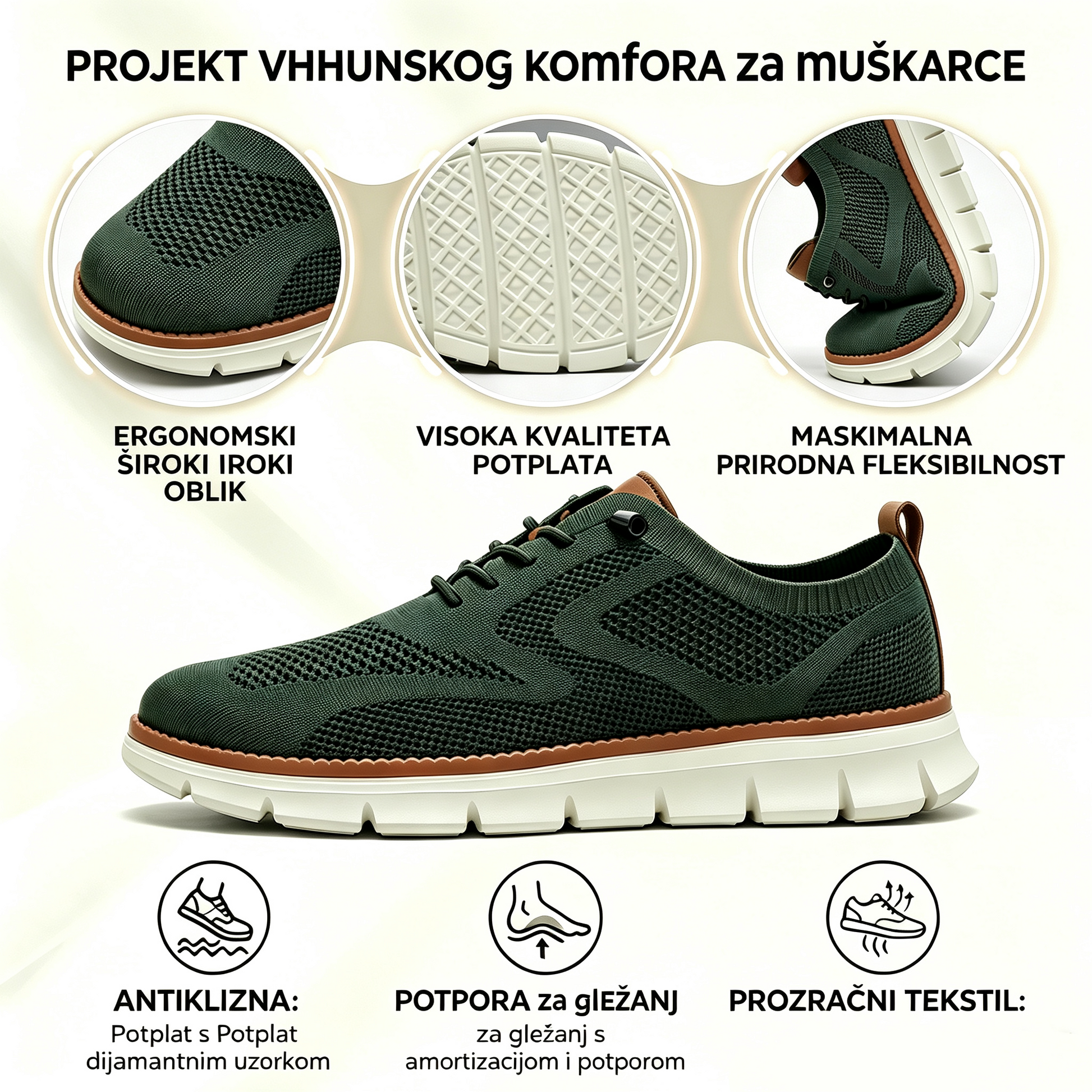 🔥 Današnja posebna ponuda: 50% popusta! ⏰ Prozračne i neklizajuće mokasine! S potporom svoda stopala i podstavljenim međupotplatom, recite zbogom bolovima u stopalima.