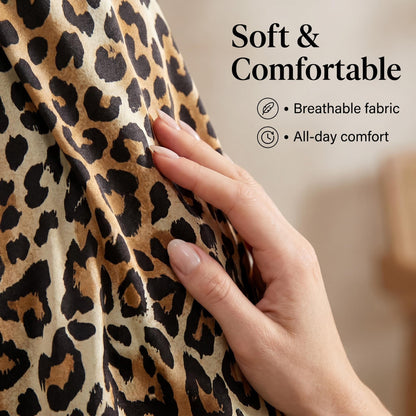 🐆 Karcsúsító és elegáns leopárdmintás V-nyakú rövid ujjú felső ✨👚