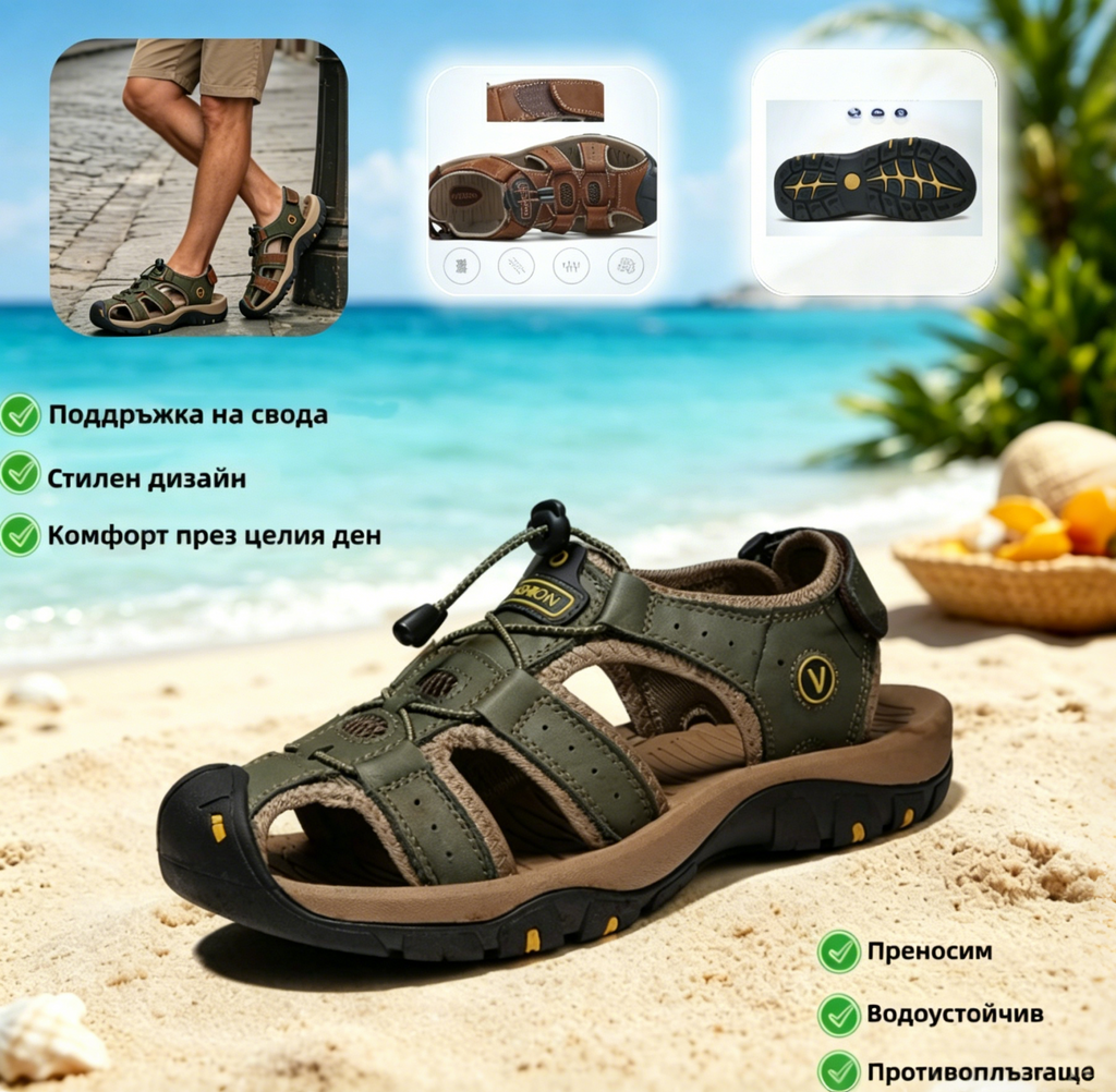 【⏰¡60% de descuento hoy! ¡No te lo pierdas!】Nuevas sandalias de cuero cómodas 2026✅ Diseño de punta ancha + ajuste de velcro + suela resistente antideslizante + 🔴Soporte de arco multipunto