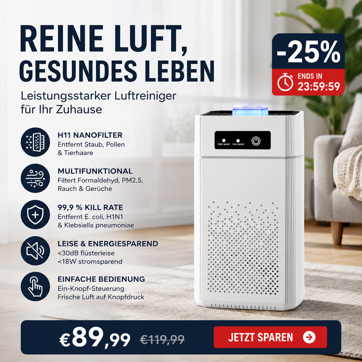 🍃 Légtisztító otthoni használatra 🏠💨