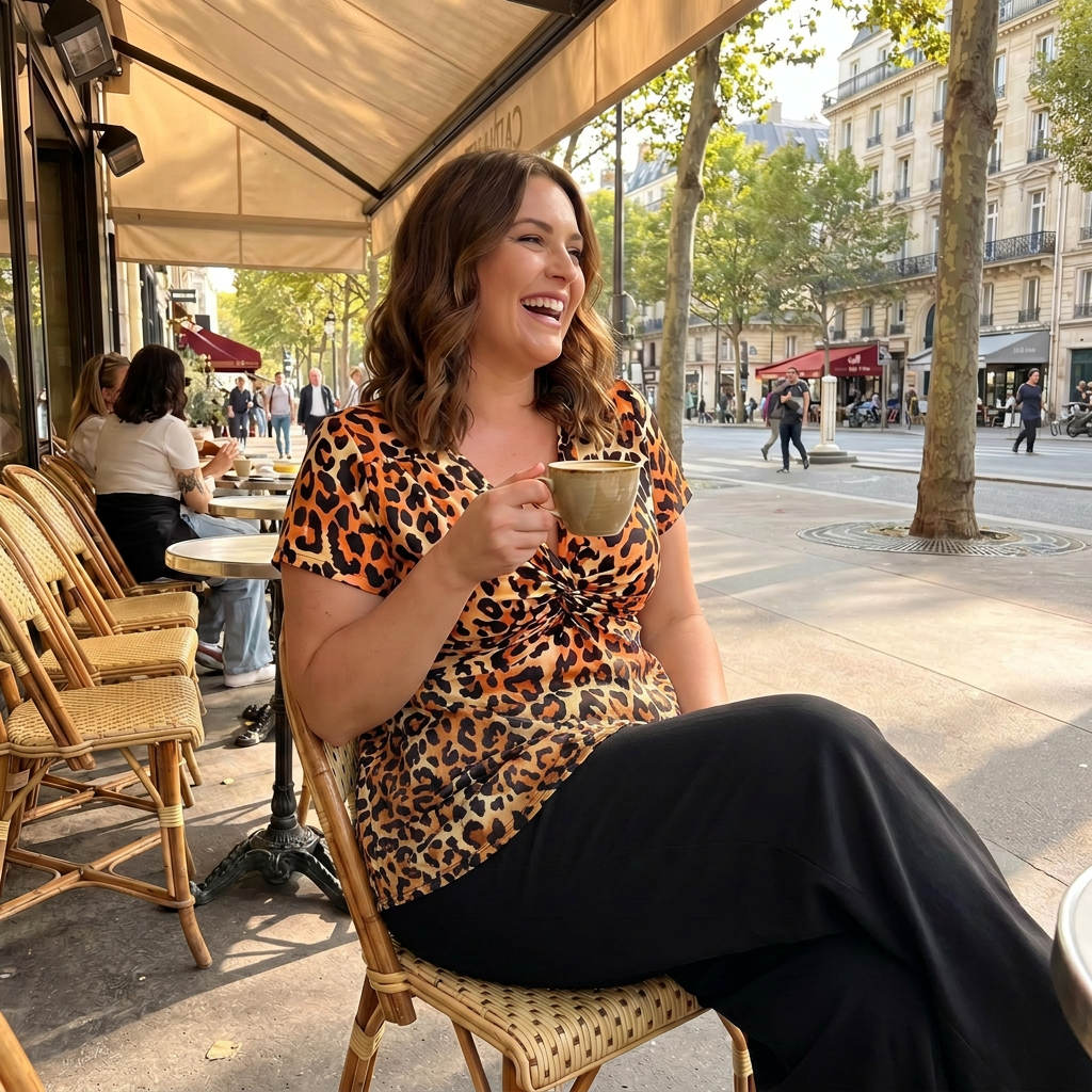 🐆 Karcsúsító és elegáns leopárdmintás V-nyakú rövid ujjú felső ✨👚