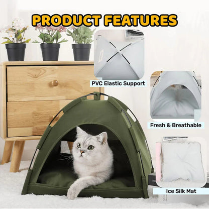 🐱⛺ Kényelmes, hordozható macskasátor párnával 💤