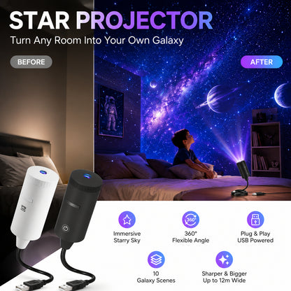 🌟 Projektoros éjszakai fények ✨ – álomszerű csillagos égbolttá varázsolják a szobádat 🛏️💫
